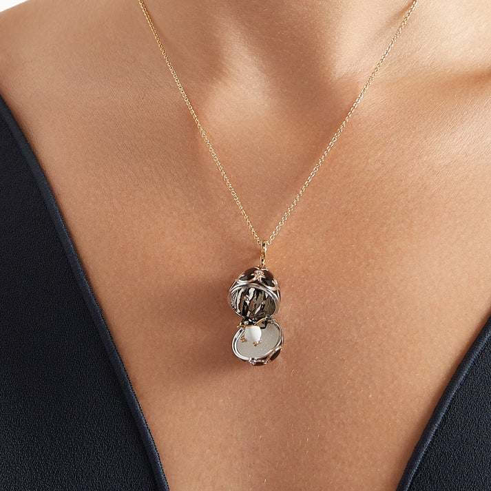 FABERGE Guilloché Enamel Penguin Surprise Locket - K.S. Sze & Sons