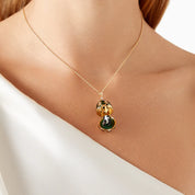 FABERGE Green Guilloché Enamel Panda Surprise Locket - K.S. Sze & Sons