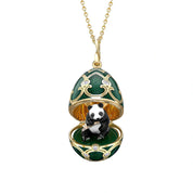 FABERGE Green Guilloché Enamel Panda Surprise Locket - K.S. Sze & Sons