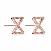 Infinity Ear Studs in Rose Gold with Diamonds - K.S. Sze & Sons