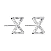 Infinity Ear Studs in Rose Gold with Diamonds - K.S. Sze & Sons