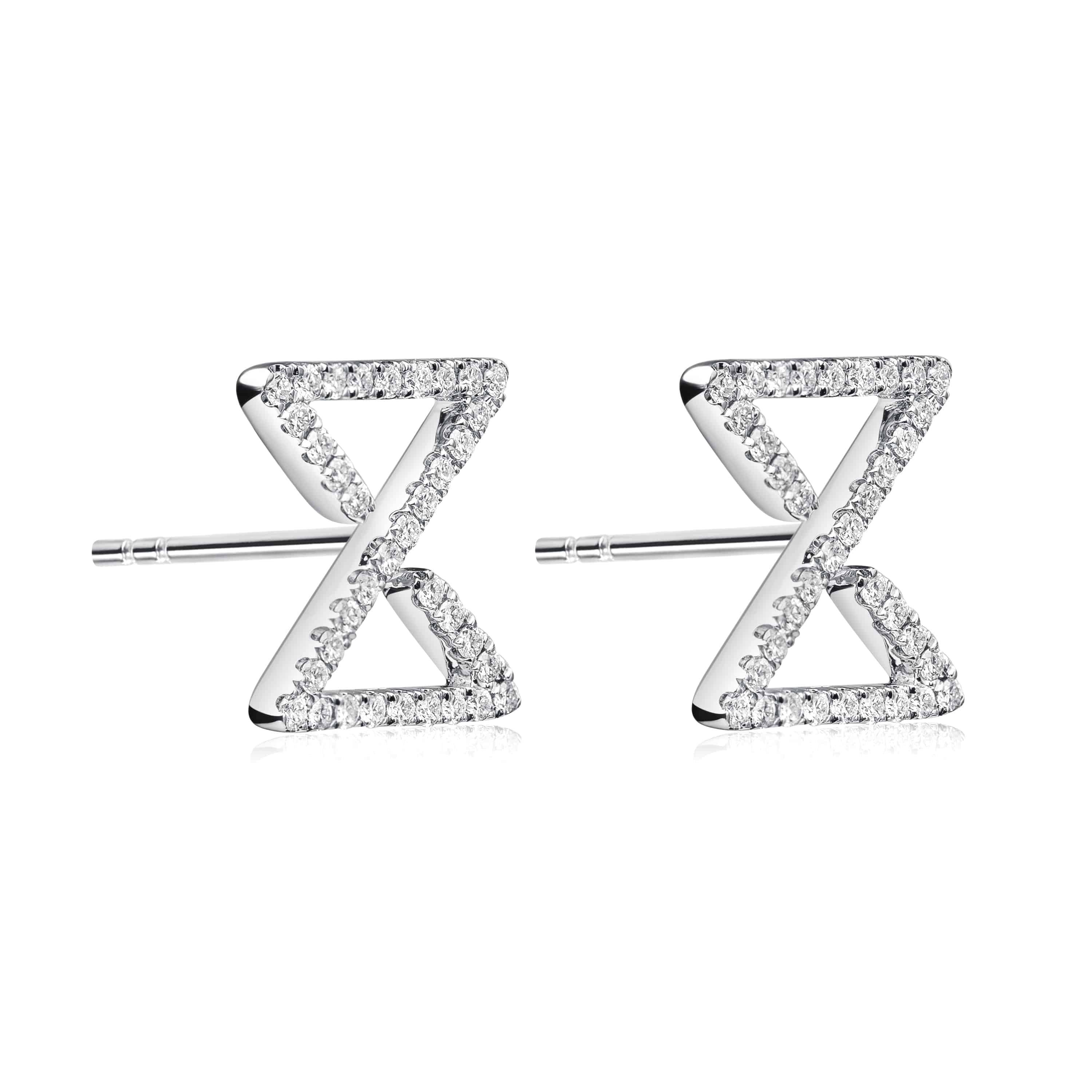 Infinity Ear Studs in Rose Gold with Diamonds - K.S. Sze & Sons