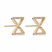 Infinity Ear Studs in Rose Gold with Diamonds - K.S. Sze & Sons