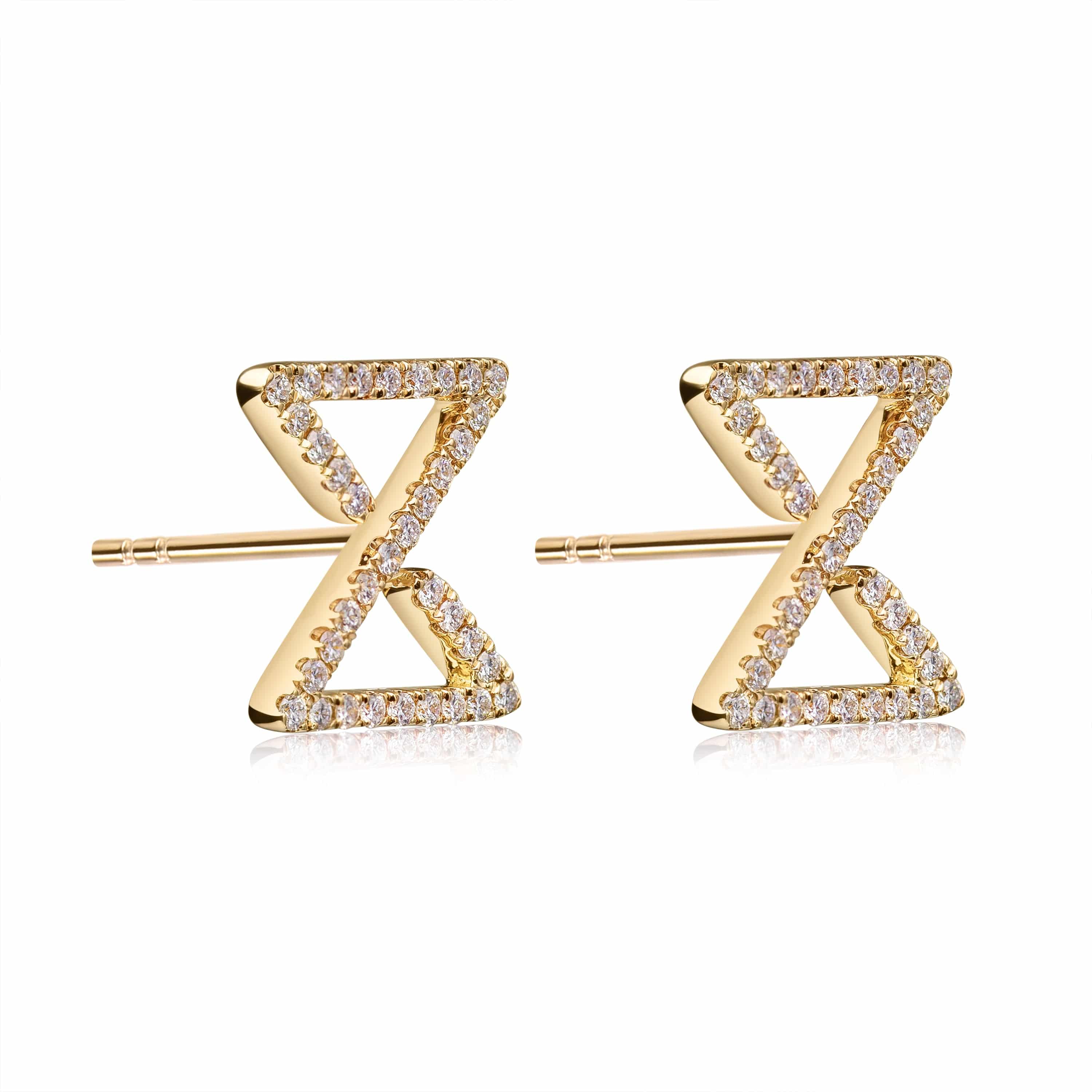Infinity Ear Studs in Rose Gold with Diamonds - K.S. Sze & Sons