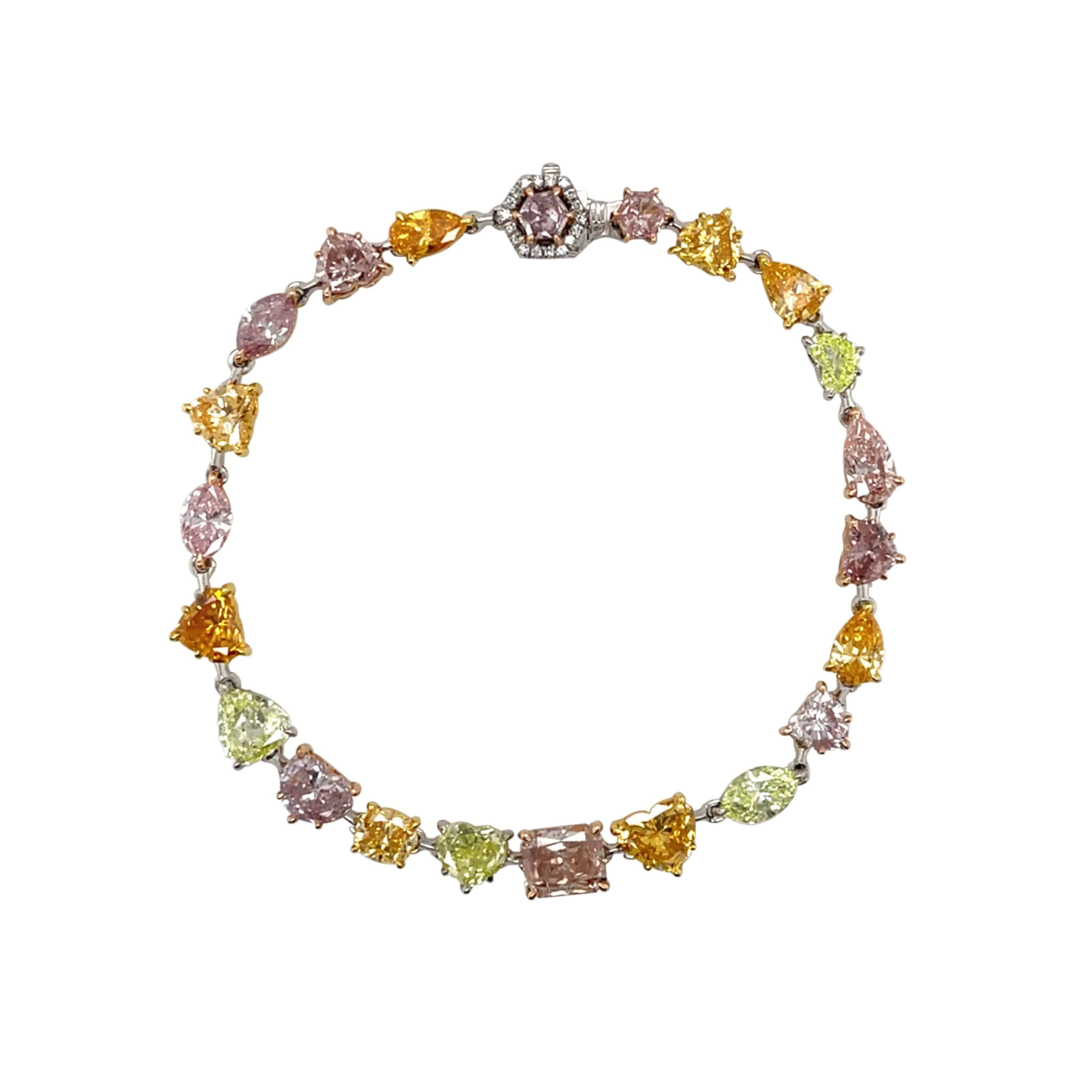 Multicolored Diamond Bracelet (GIA Certificate) - K.S. Sze & Sons