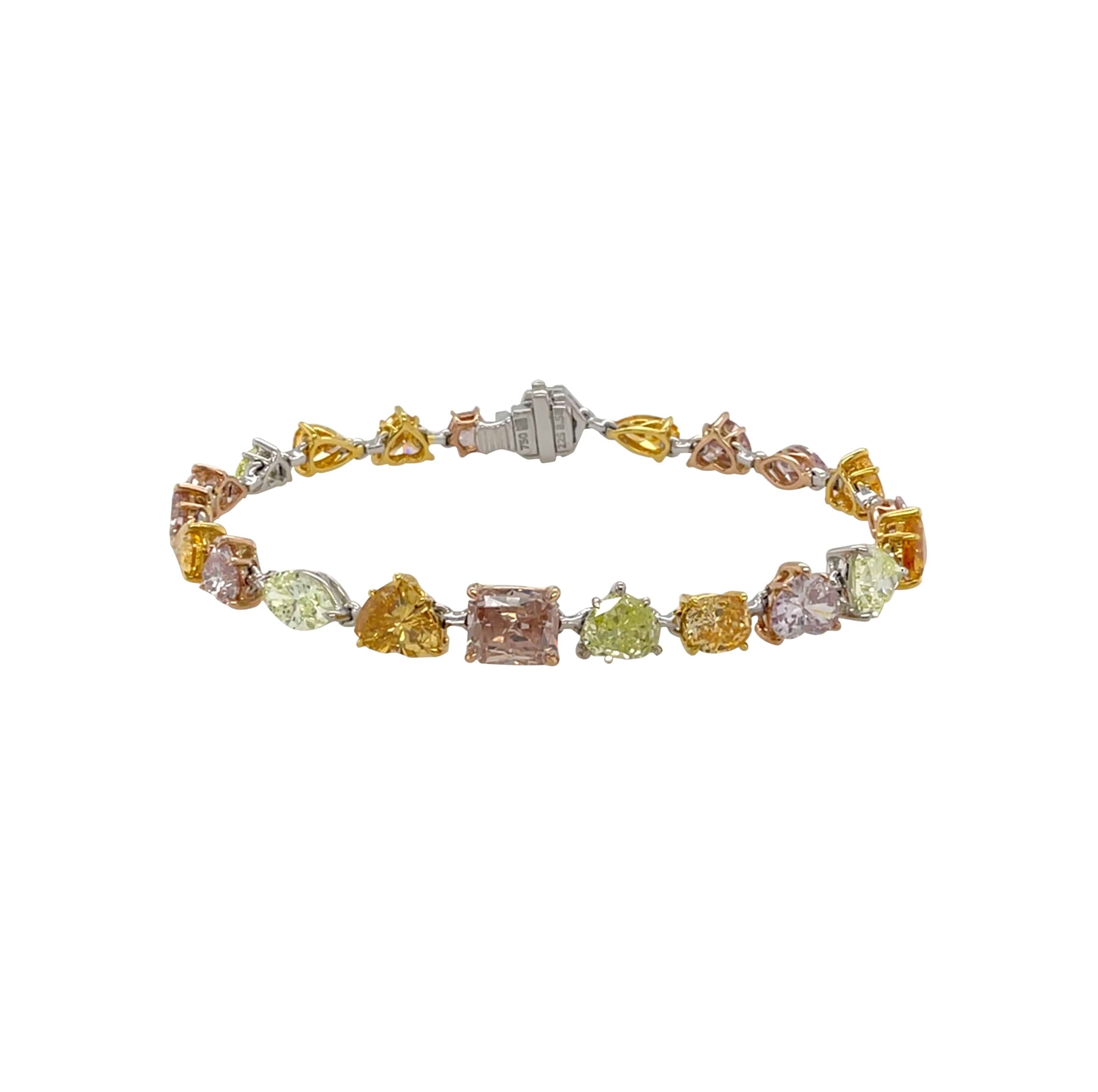 Multicolored Diamond Bracelet (GIA Certificate) - K.S. Sze & Sons