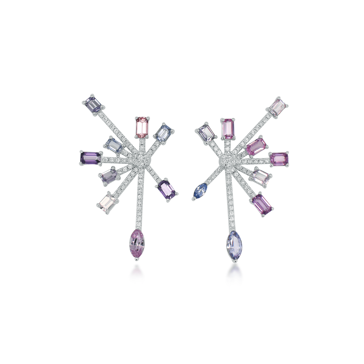 Sapphirec Diamond Fireworks Earrings - K.S. Sze & Sons