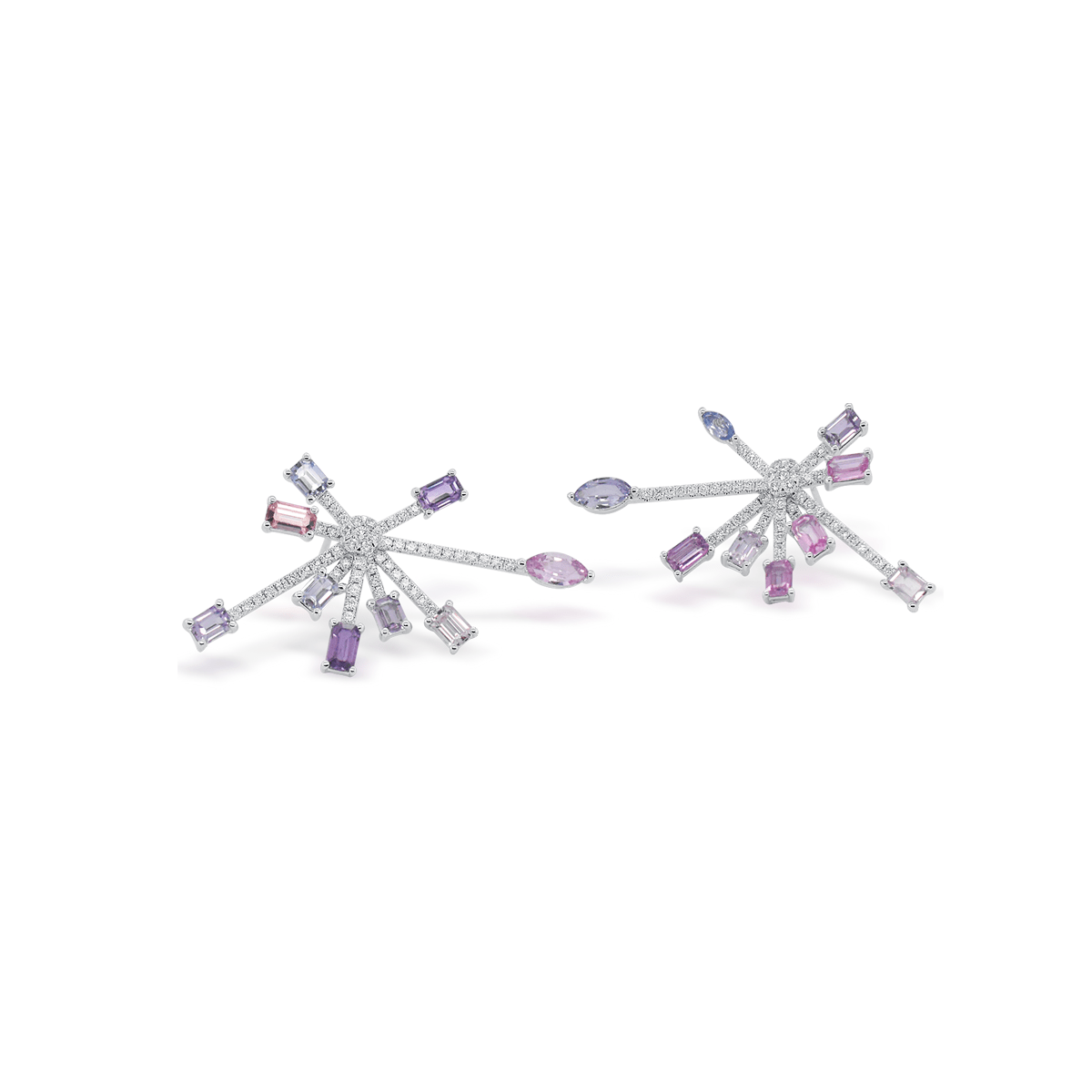 Sapphirec Diamond Fireworks Earrings - K.S. Sze & Sons