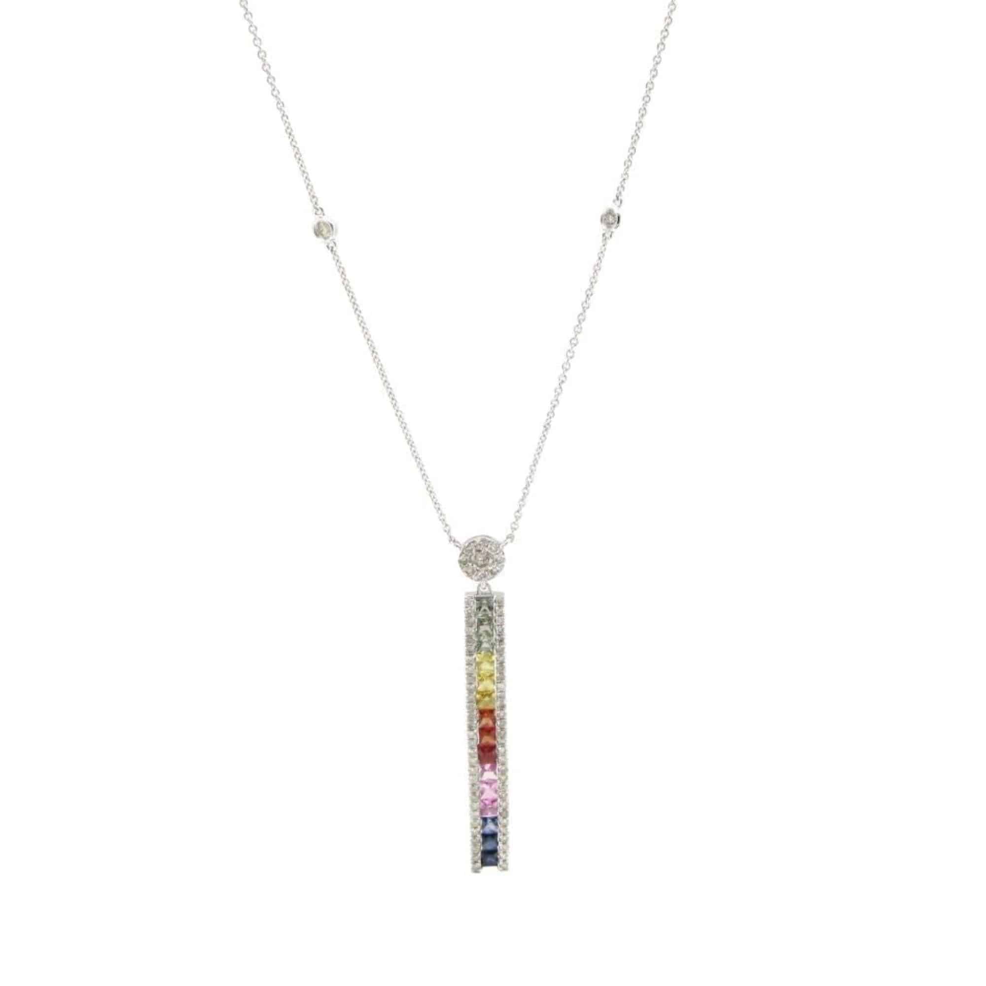 Multicolored Sapphire & Diamond Necklace - K.S. Sze & Sons