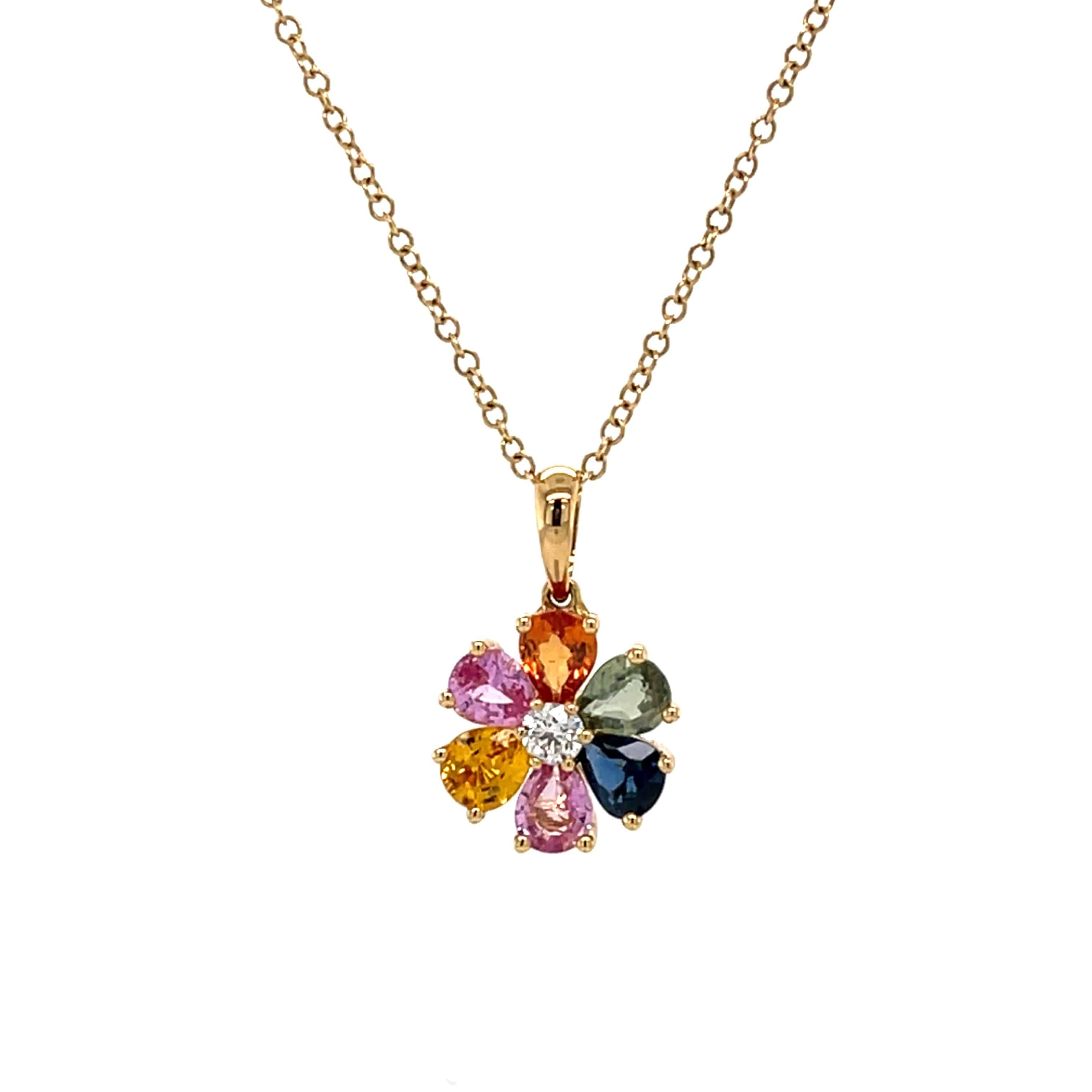 Multicolored Sapphire & Diamond Pendant - K.S. Sze & Sons