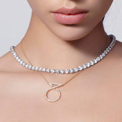 Pendant Ring Necklace in 18K Gold With Diamonds - K.S. Sze & Sons