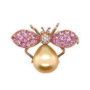 Pink Sapphire & South Sea Pearl Brooch - K.S. Sze & Sons