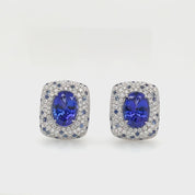 Tanzanite, Sapphire & White Diamond Earrings