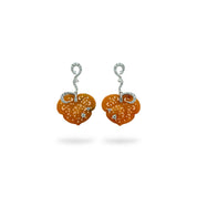 Red Jade & Diamond Earrings - K.S. Sze & Sons