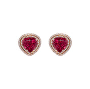 Rubellite & Diamond Clips Earrings - K.S. Sze & Sons
