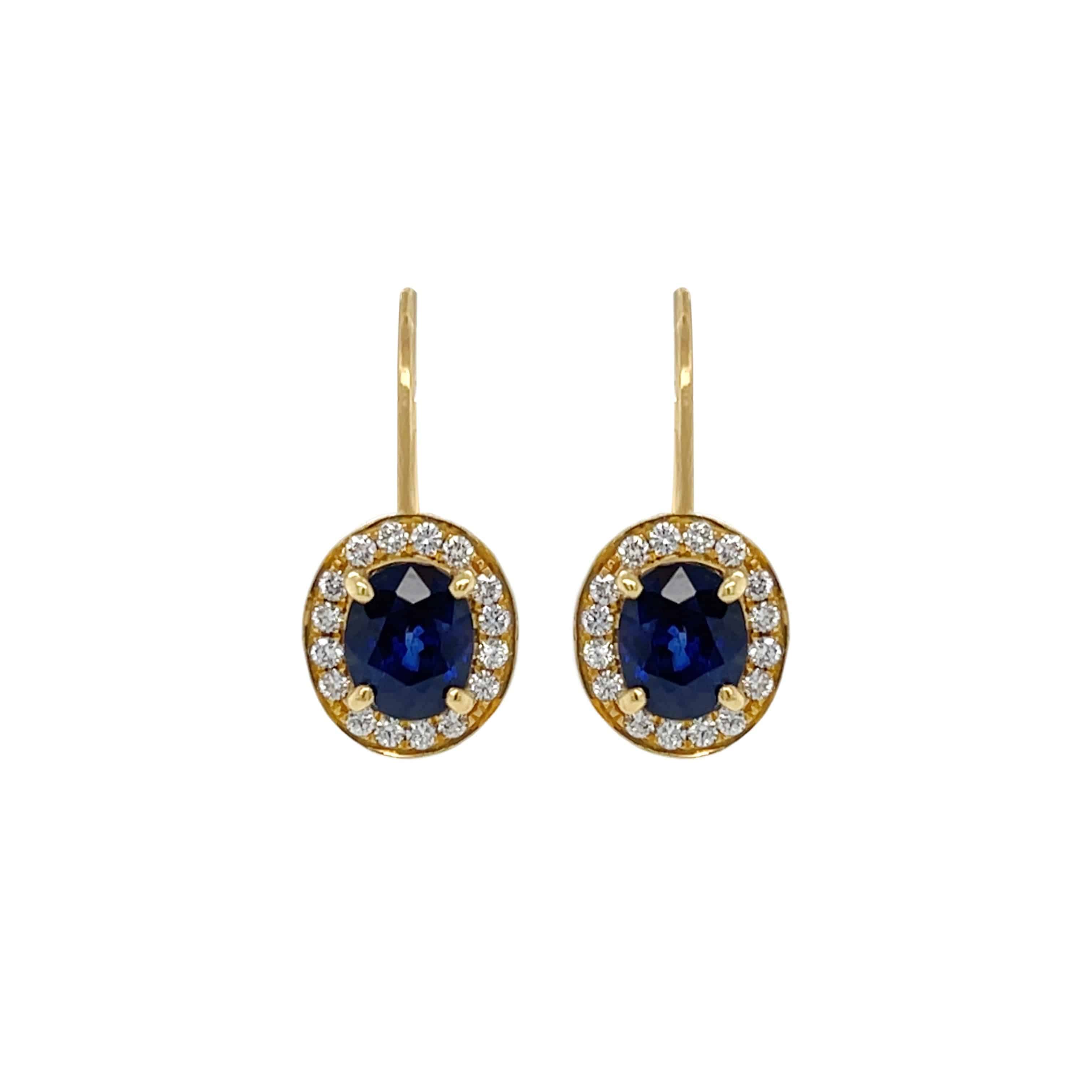 Sapphire & Diamond Earrings - K.S. Sze & Sons