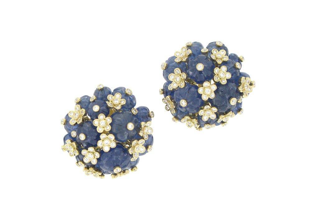 Sapphire & Diamond Earrings - K.S. Sze & Sons