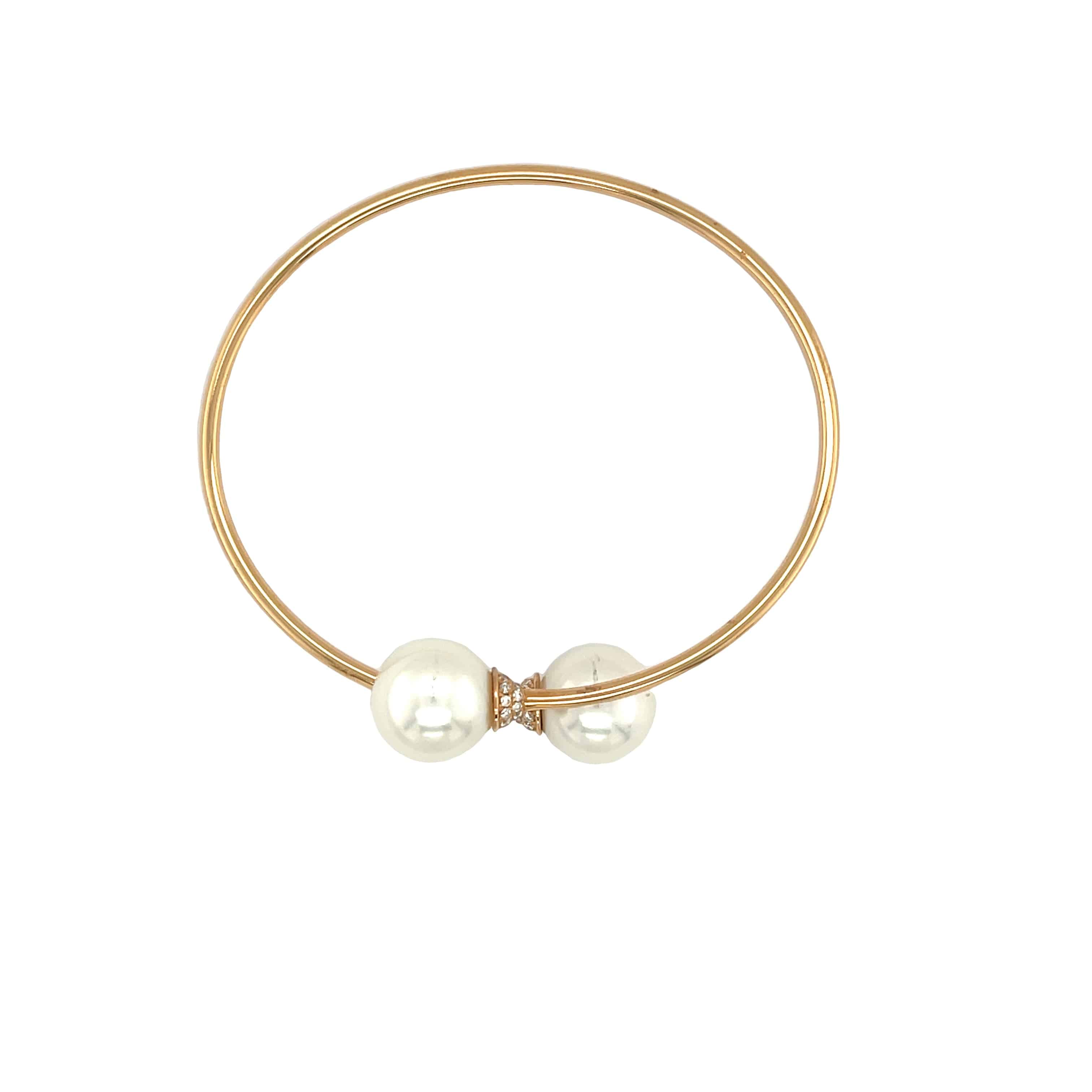 South Sea Pearl & Diamond Bangle - K.S. Sze & Sons