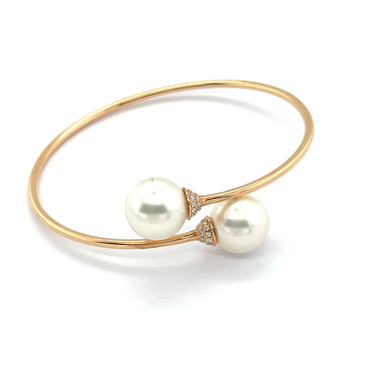 South Sea Pearl & Diamond Bangle - K.S. Sze & Sons