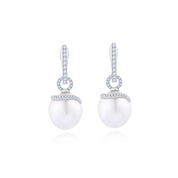 South Sea Pearl & Diamond Earrings - K.S. Sze & Sons