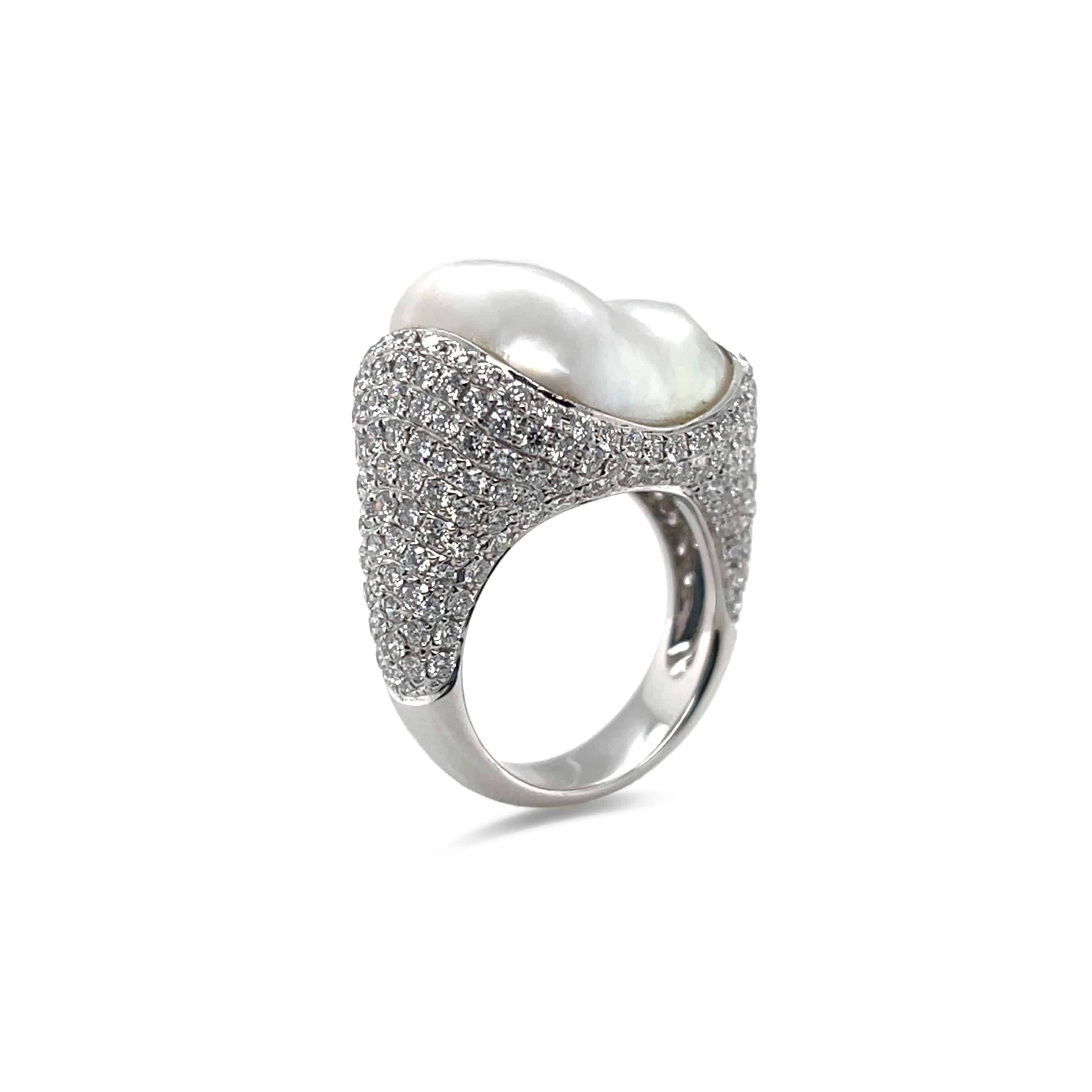 South Sea Pearl & Diamond Ring - K.S. Sze & Sons
