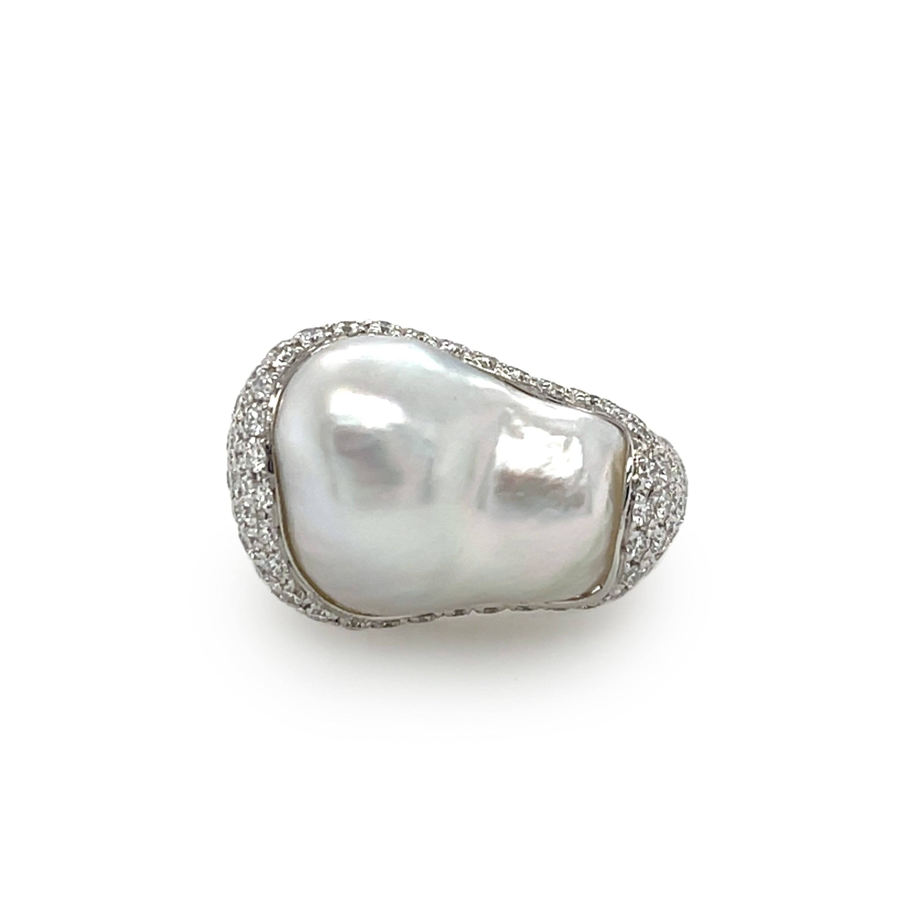 South Sea Pearl & Diamond Ring - K.S. Sze & Sons