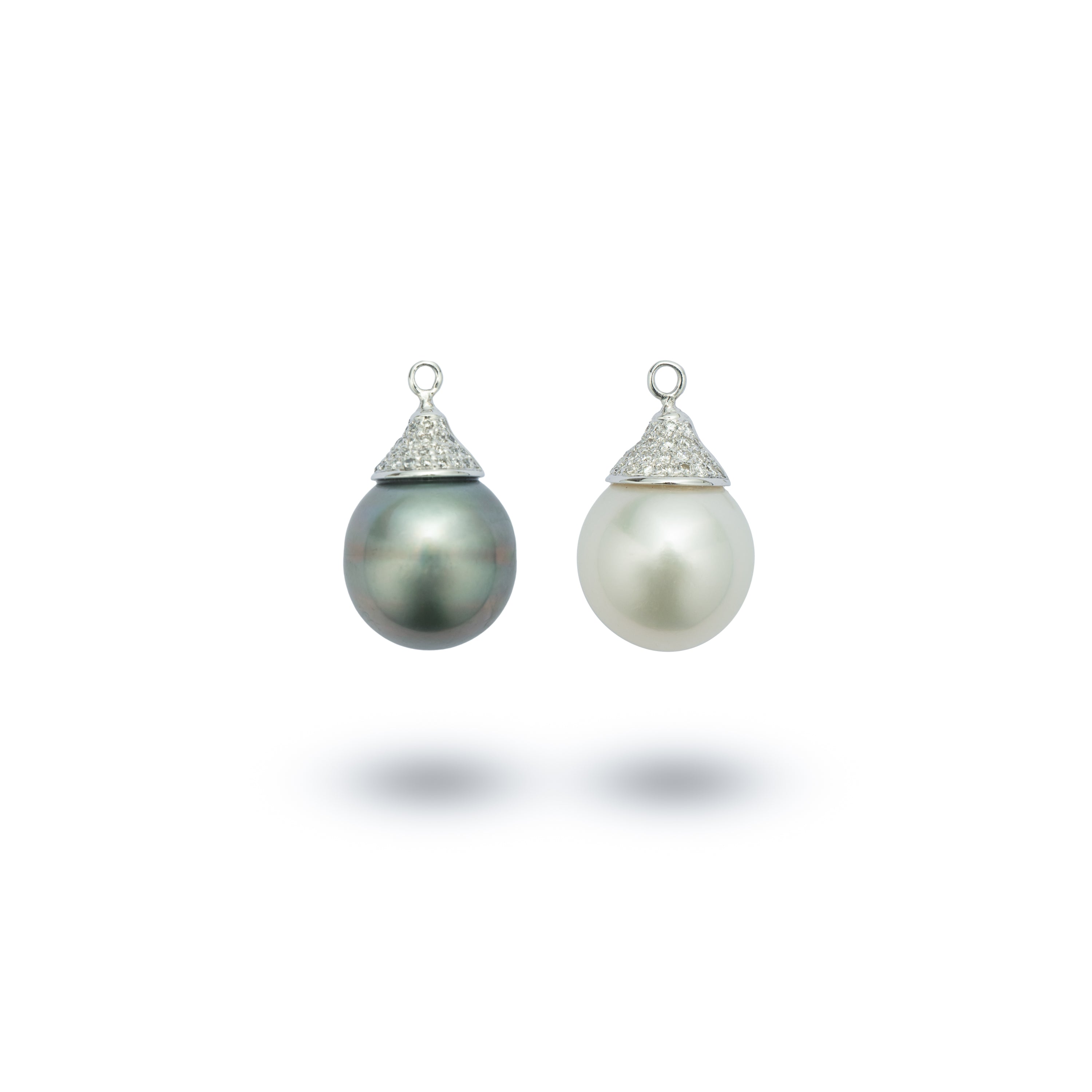 South Sea Pearl & White Diamond Earrings - K.S. Sze & Sons