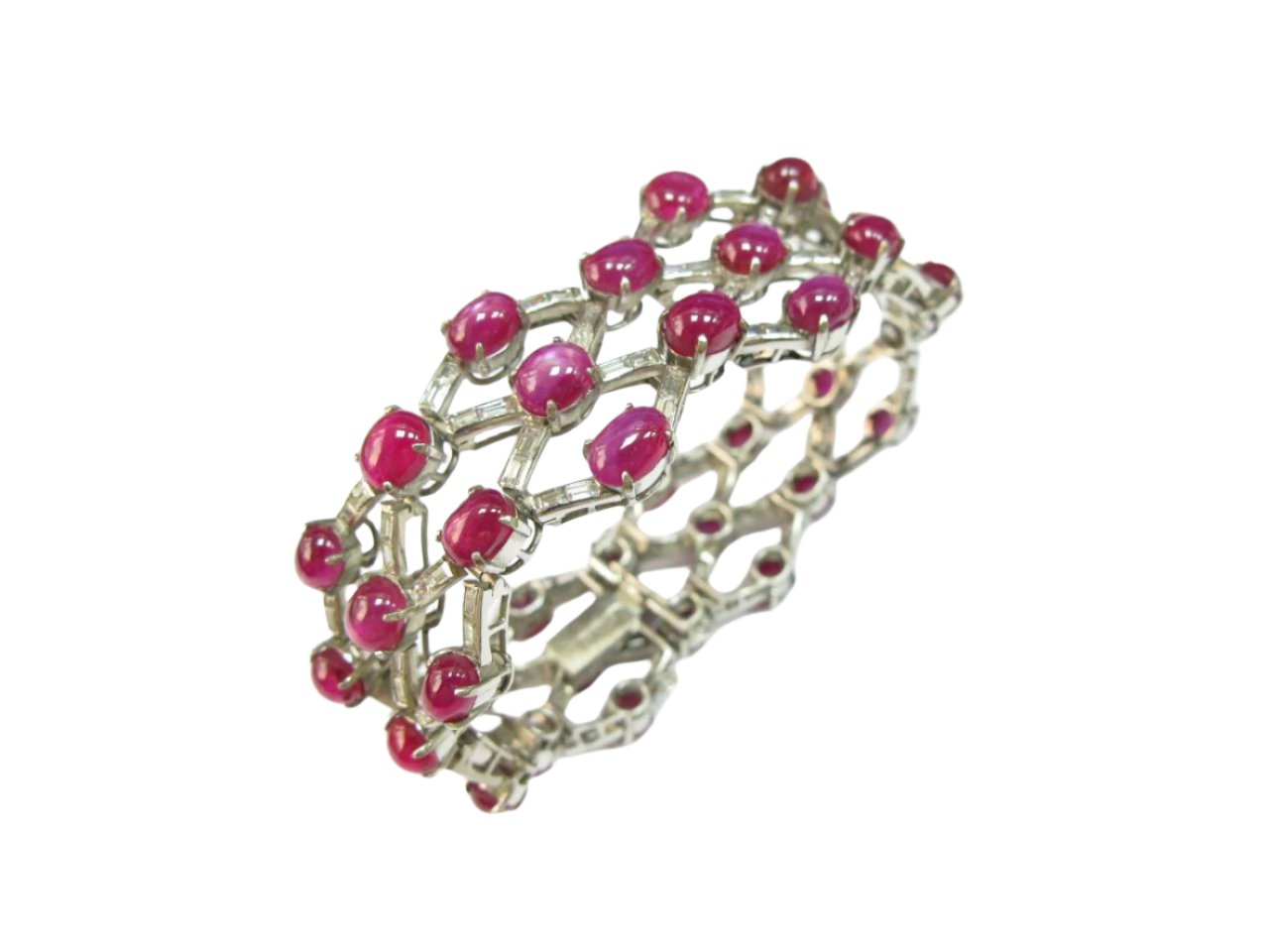 Cabochon Ruby & Ruby Bracelet - K.S. Sze & Sons