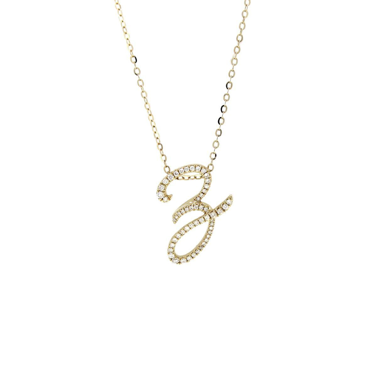 Initial Diamond Necklace  "Z" - K.S. Sze & Sons