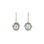 Tahitian South Sea Pearl & Diamond Earrings - K.S. Sze & Sons