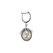Tahitian South Sea Pearl & Diamond Earrings - K.S. Sze & Sons