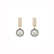 Tahitian South Sea Pearl & Diamond Earrings - K.S. Sze & Sons