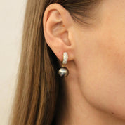 Tahitian South Sea Pearl & Diamond Earrings - K.S. Sze & Sons