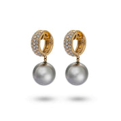 Tahitian South Sea Pearl & Diamond Earrings - K.S. Sze & Sons