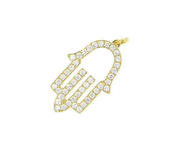 Diamond Hamsa Hand Pendant - K.S. Sze & Sons