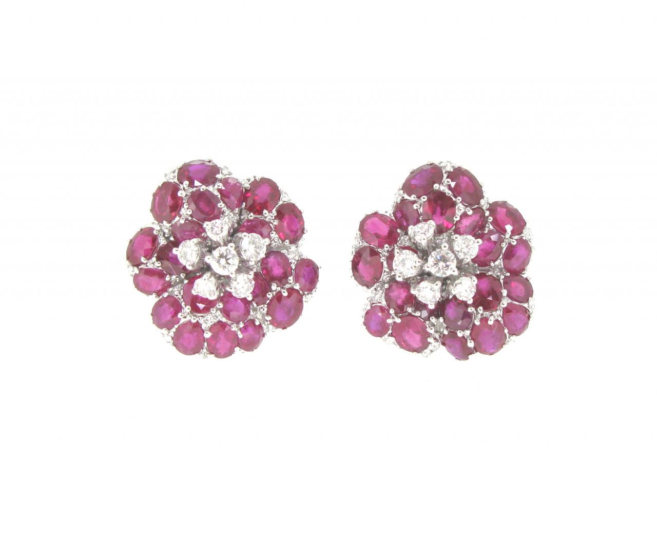 Ruby & Diamond Earrings - K.S. Sze & Sons