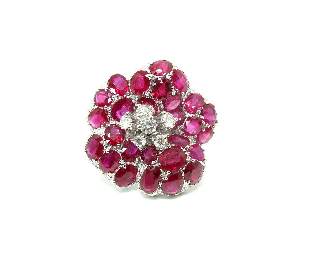 Ruby & Diamond Brooch - K.S. Sze & Sons