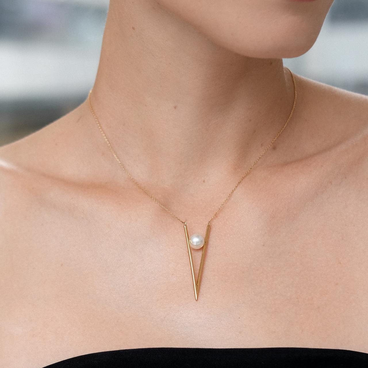 Skinny "V" Necklace - K.S. Sze & Sons