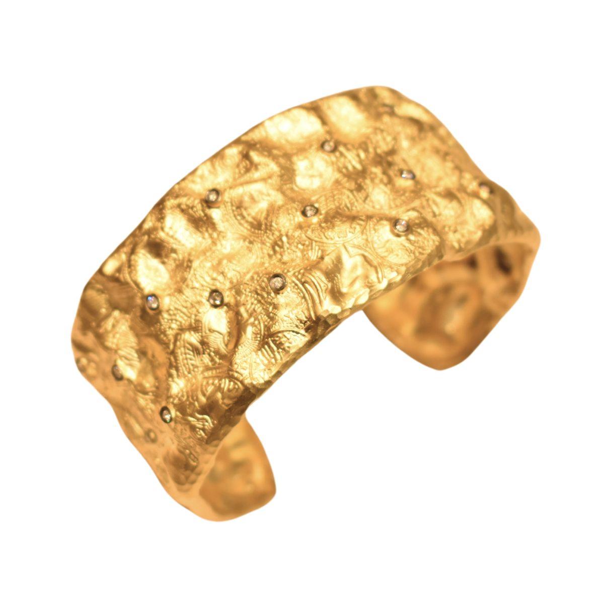 Diamond Dimpled Fusion Bangle - K.S. Sze & Sons