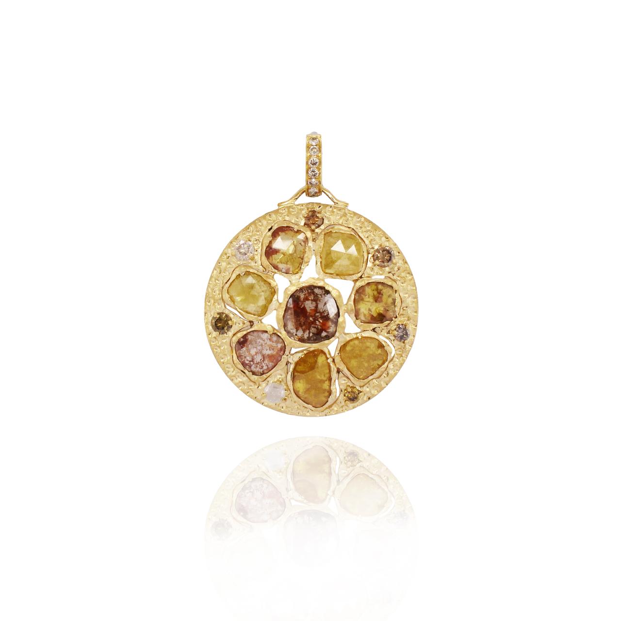 Yellow Gold Diamond Pendant - K.S. Sze & Sons