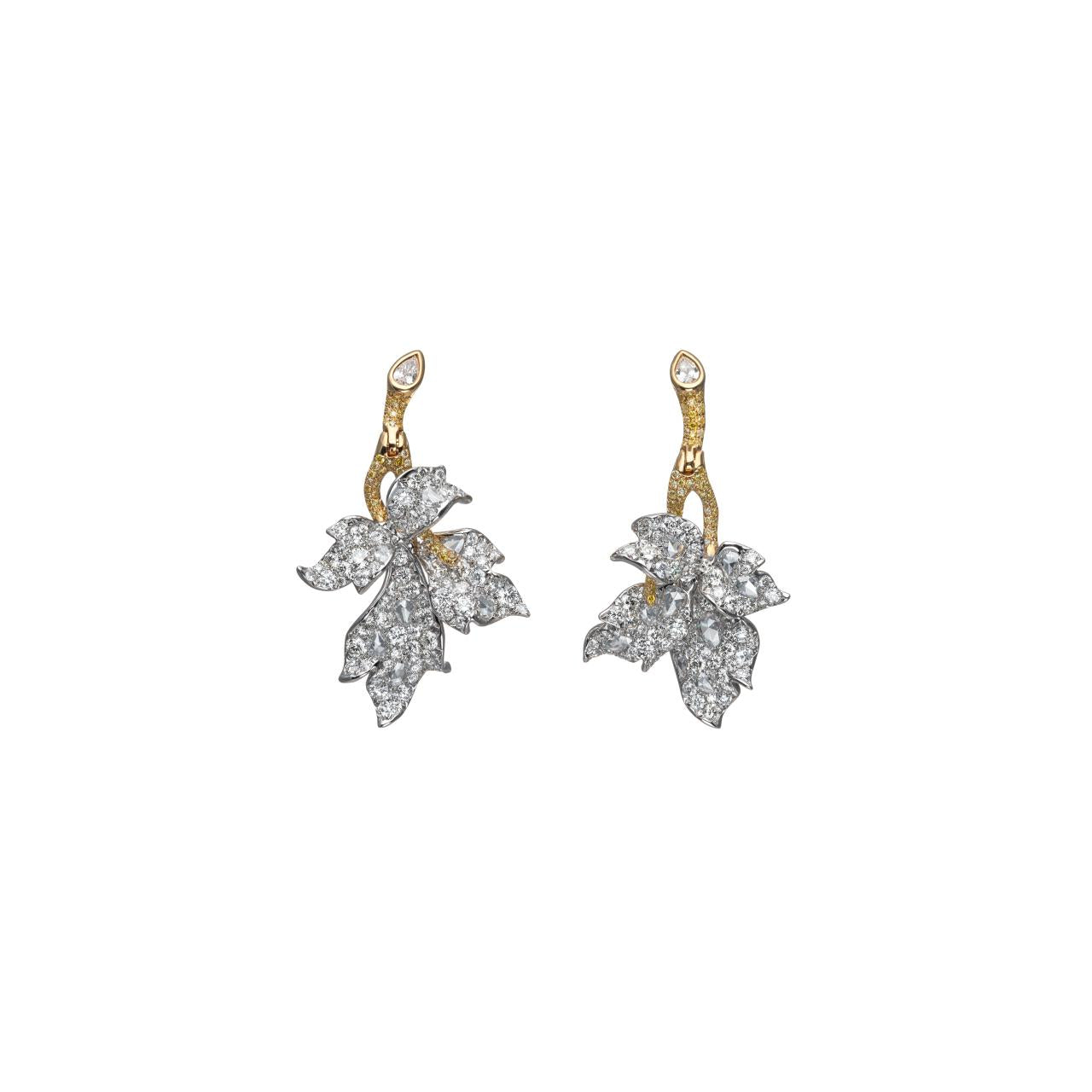 Diamond Floral Earrings - K.S. Sze & Sons