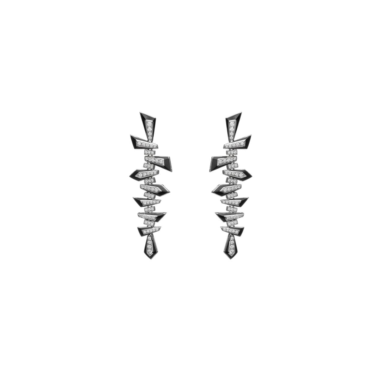 Diamond  & Enamel Earrings - K.S. Sze & Sons