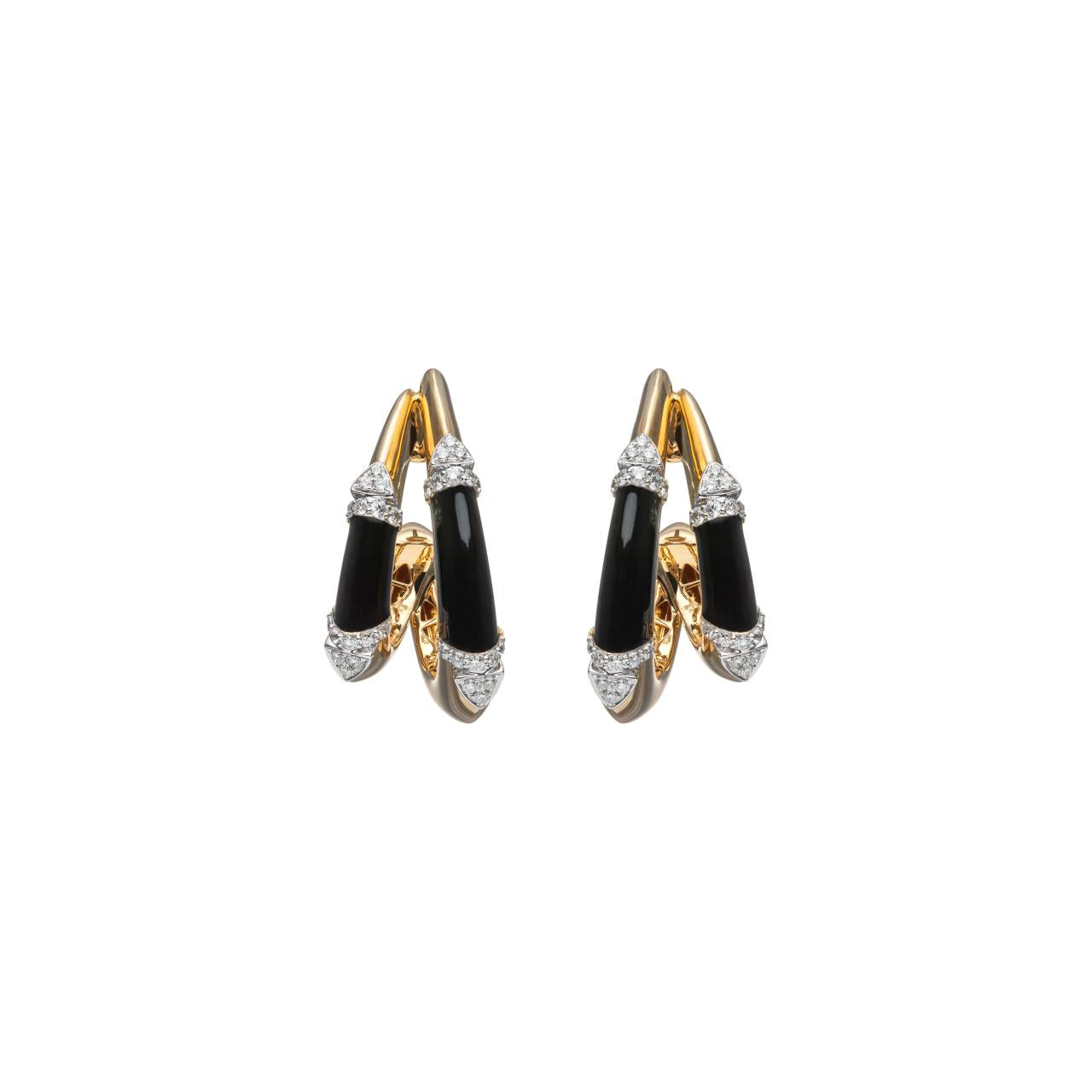 Diamond & Enamel Earrings - K.S. Sze & Sons