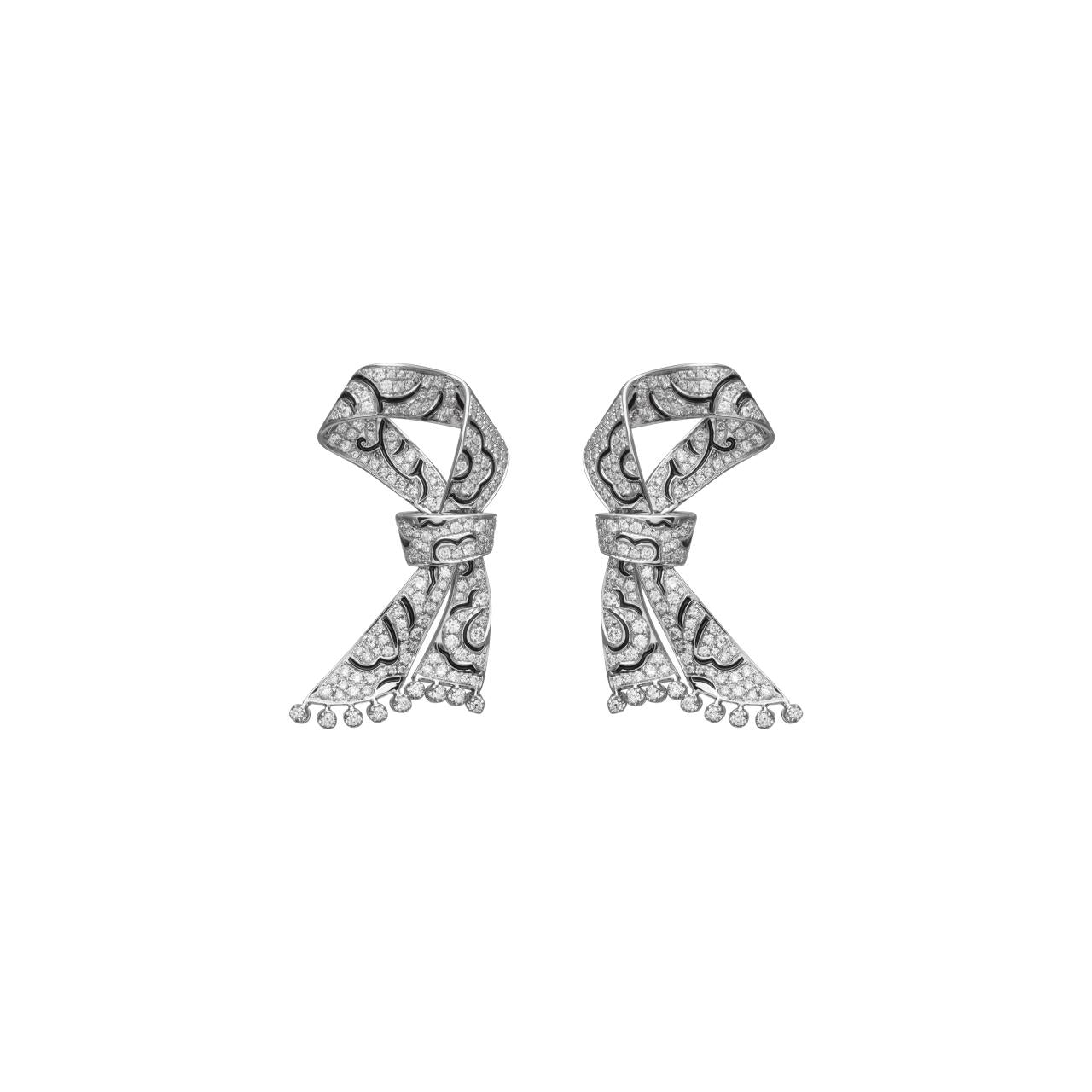 Diamond Ribbon Earrings - K.S. Sze & Sons