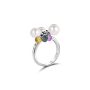Japanese Cultured Pearl & Sapphire Ring - K.S. Sze & Sons