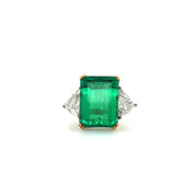 Grand Emerald & Diamond Ring (GRS Certificate) - K.S. Sze & Sons