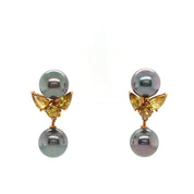 Tahitian South Sea Pearl & Sphene Earrings - K.S. Sze & Sons