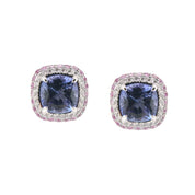 Tanzanite, Pink Sapphire & Diamond Earrings - K.S. Sze & Sons
