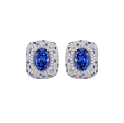 Tanzanite, Sapphire & White Diamond Earrings - K.S. Sze & Sons