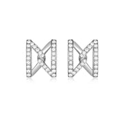 The Big Z Ear Studs in Rose Gold with Diamonds (Large) - K.S. Sze & Sons